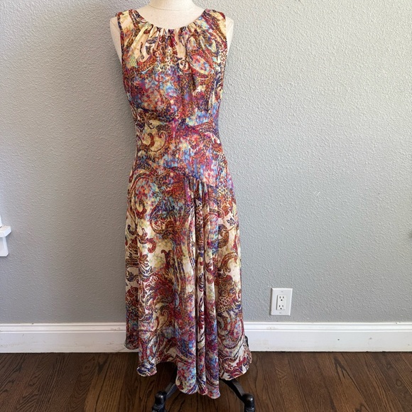 Evan Picone Midi Dress Size 6 Y2K Multicolor - Picture 1 of 10